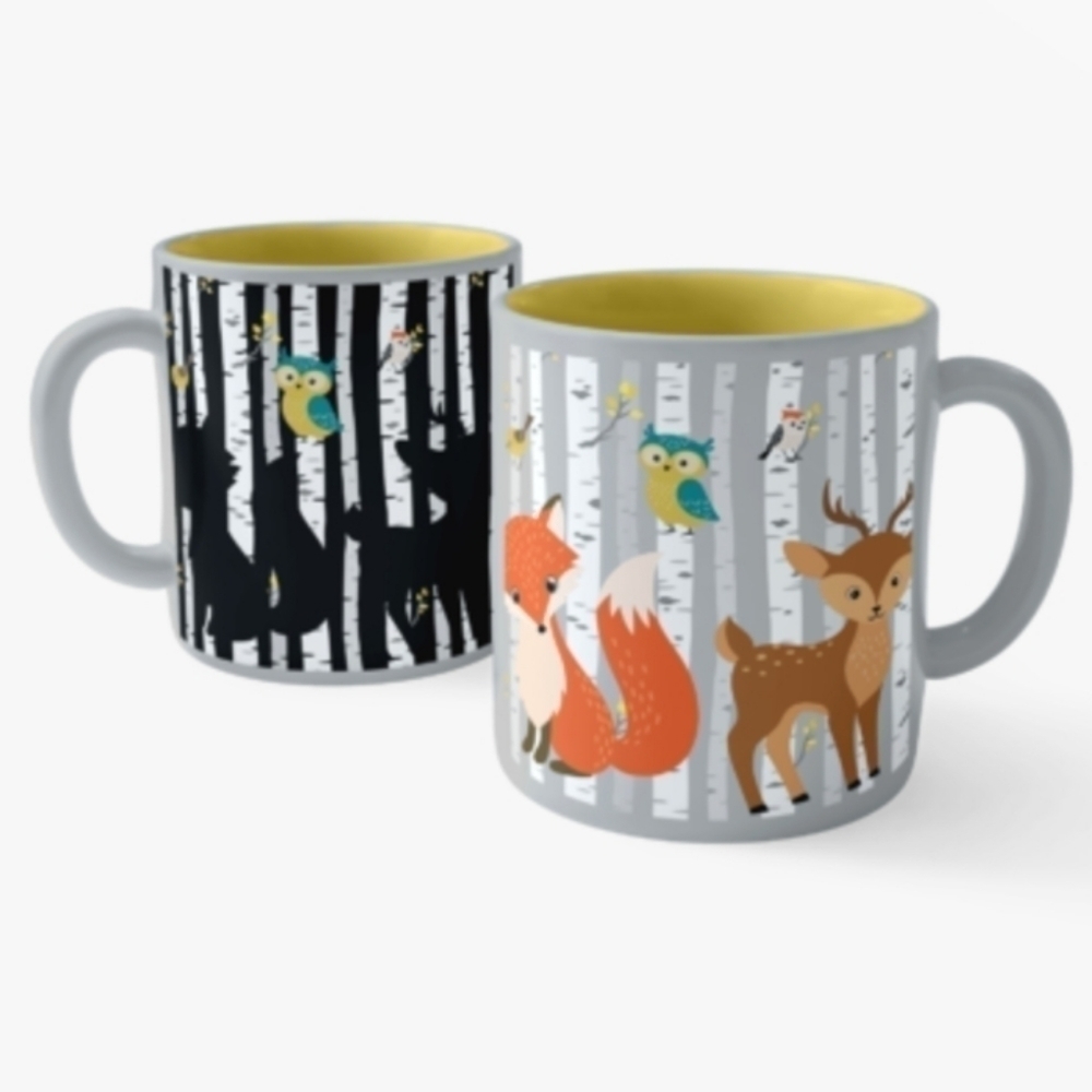 GOURMET DU VILLAGE Woodland Friends Color Changing Child's Mug Set